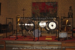 Trio les Chants du gong orchestra Concert gongs et orgues - Beaumont du Périgord